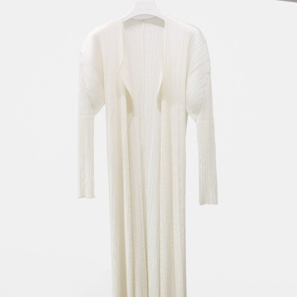 Issey Miyake Pleats Please White Pleated Cardigan - Picture 1 of 10